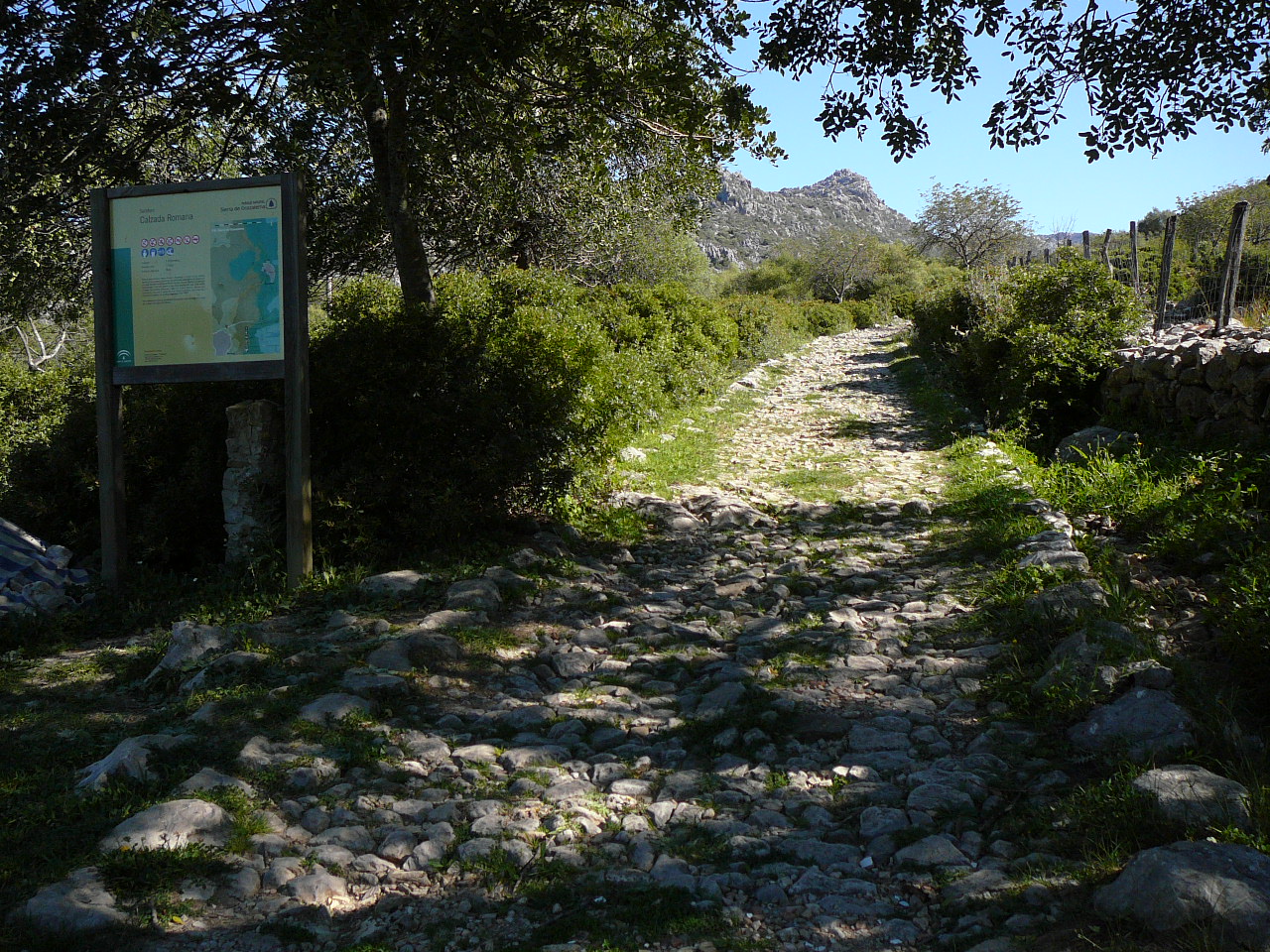 Peñón del Berrueco - Puerto del Correo (province de Cádix) Chemin de l'époque romaine 